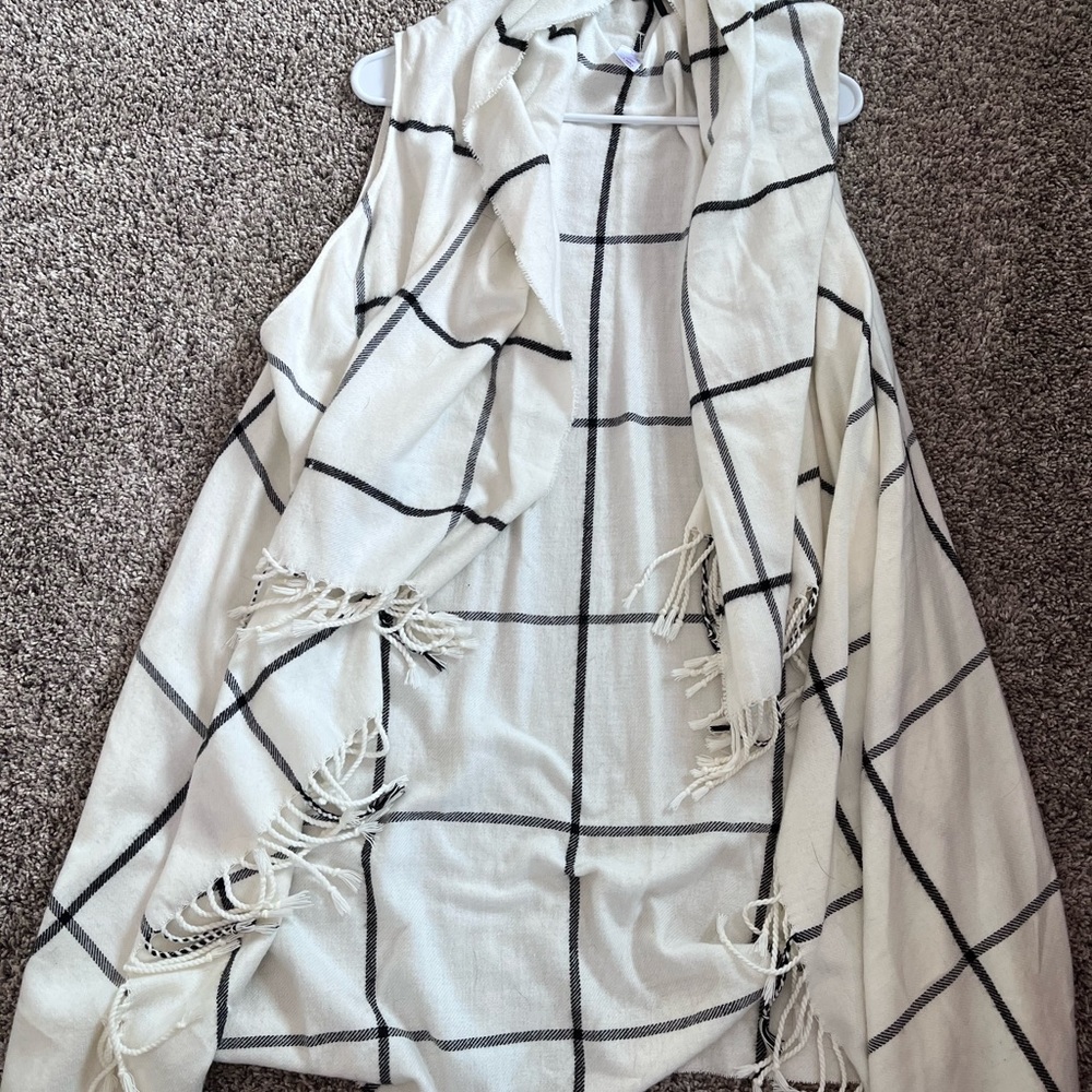 Long open front vest/sweater